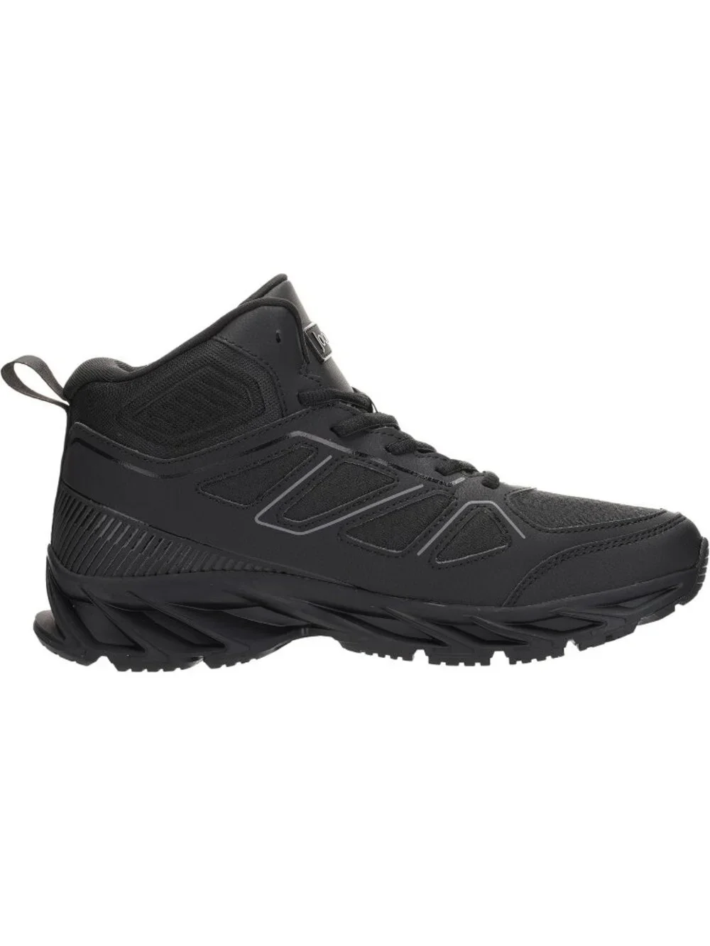 Joomra Men's Pure Black Rubber Leather High Top Athletic Inspire Lace Up Sneaker